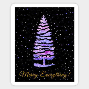 Watercolor Christmas and new year greeting Merry Everything Sticker